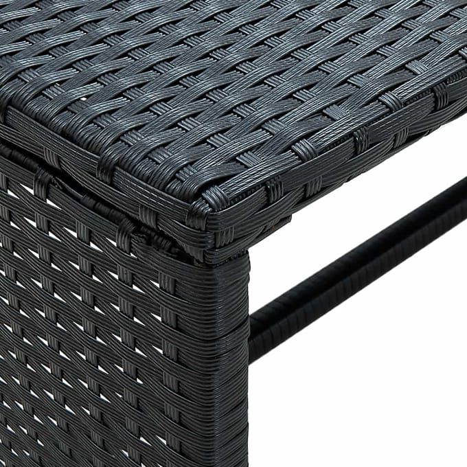 vidaXL - Salontafel - 70x40x38 - cm - poly - rattan - zwart