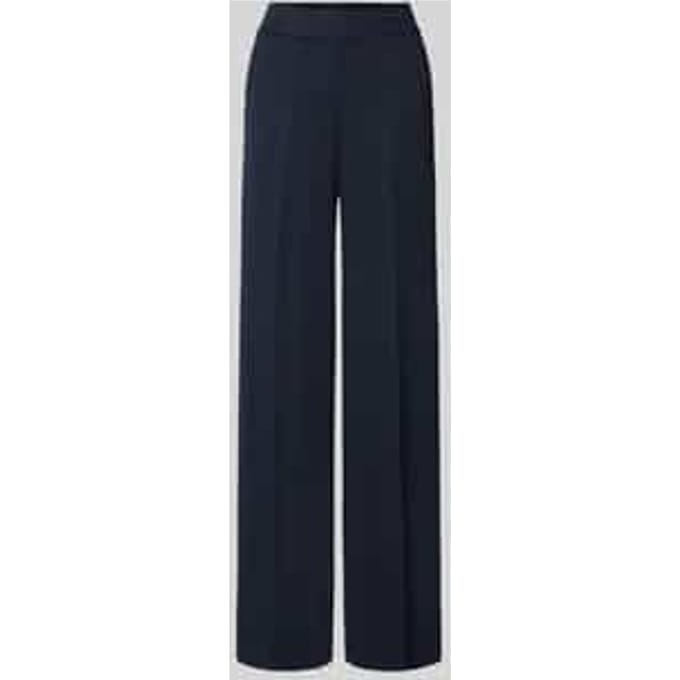 Straight fit broek van viscosemix met persplooien