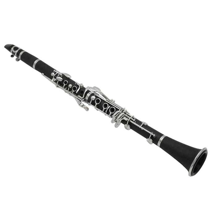 Clarinette ABS Bb Cupronickel plaqué Nickel 17 clés avec chiffon de nettoyage gants tournevis bois noir
