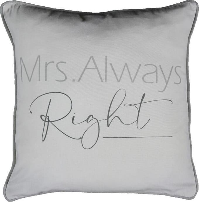 Sierkussen - Organic Mrs Always Right - Beige - 45 Cm X 45 Cm