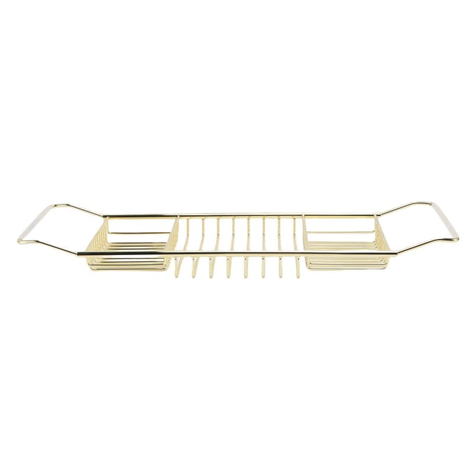 Badkuip Caddy Dienblad Roestvrij Staal Uitschuifbaar Douchebadkuip Dienblad voor Luxe Badkamer Badkamer Accessoires goud