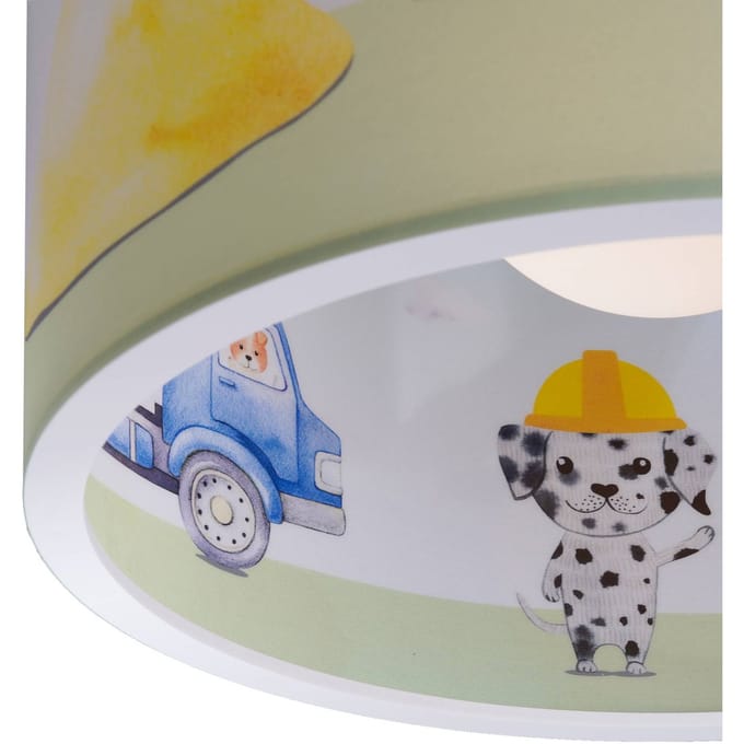 Elobra Hanglamp 25/40 bouwplaats, Ø 38 cm, geel, E27, 1-lamp