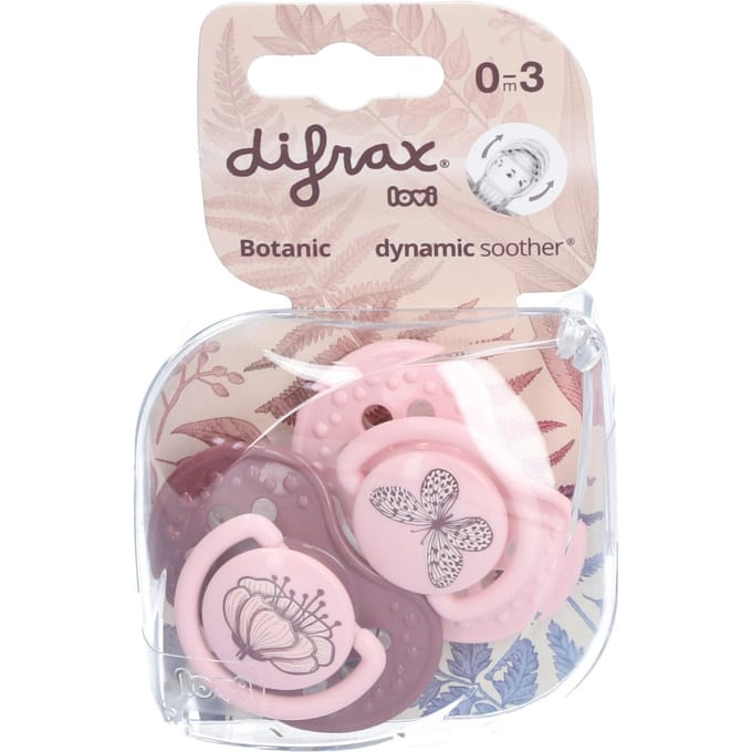 Difrax Dynamische Fopspeen Botanic 0-3 Maand (2 stuks)