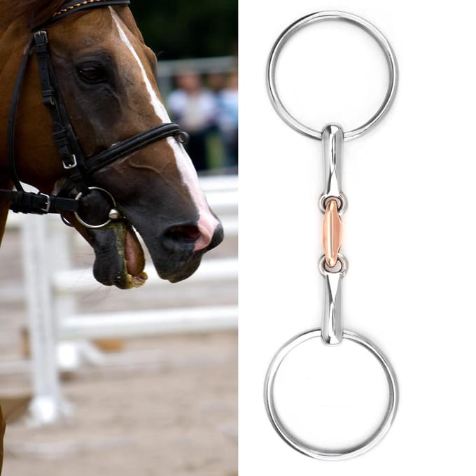 Roestvrij Staal Dikte Bit Losse Mond Bit Roller voor Paard 11.5cm white