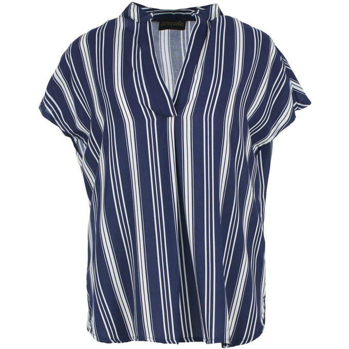 Gestreepte blouse van viscose met nautische inspiratie