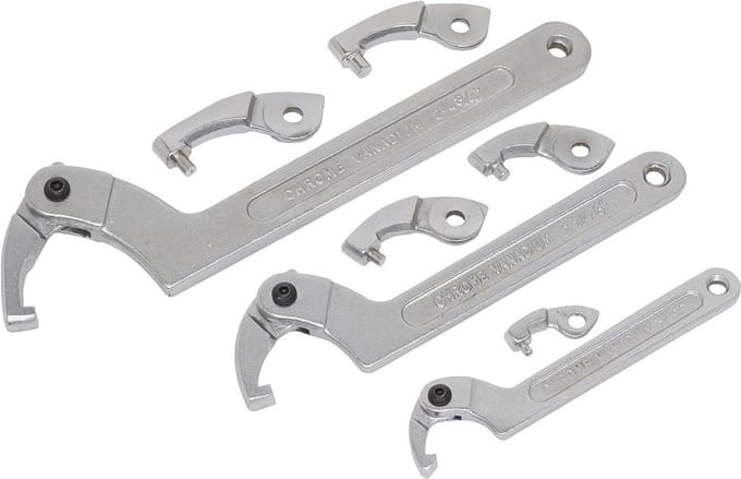 Verstelbare C-sleutel en Hook & Pin Wrench Set met 11 Delen