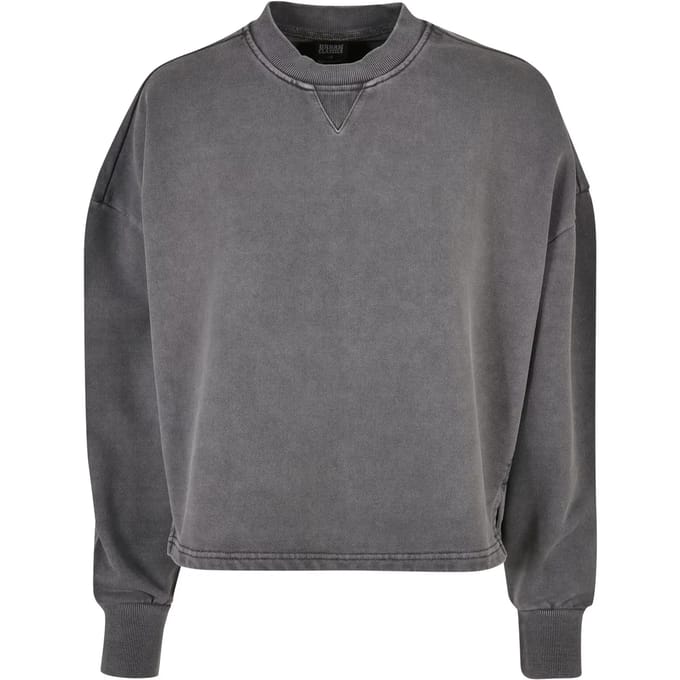 Urban Classics - Heavy Terry Garment Dye Crewneck sweater/trui - 5XL - Grijs