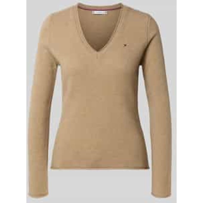 Slim fit gebreide pullover van zuivere wol