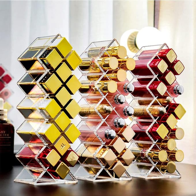 Étui de rouge à lèvres organisateur clair brillant à lèvres forme de poisson tour présentoir boîte de rangement maquillage cosmétique blanc