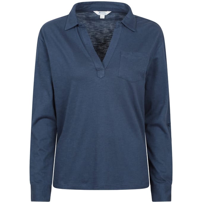 Mountain Warehouse Dames Brae Relaxed Fit Polo Shirt (Navy)