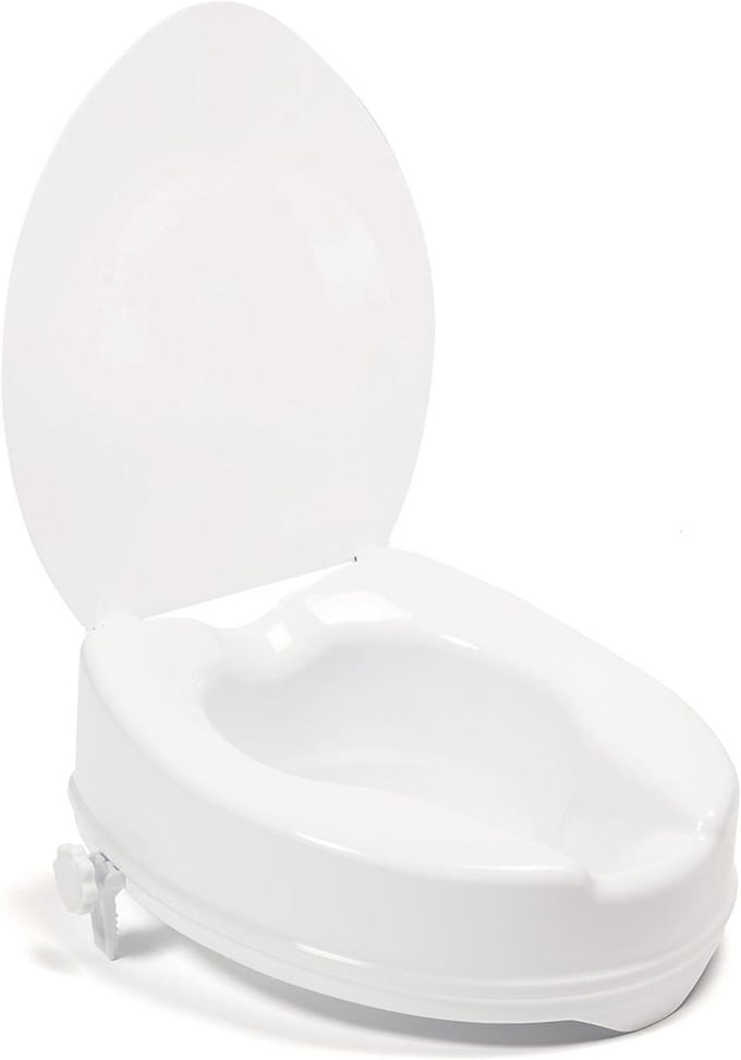 Toiletverhoger Vierkant - Zitverhoger Deksel - Comfortabel Zitten - Universele Pasvorm - 10 cm Hoog - Wit