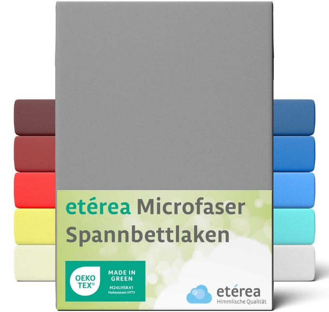 etérea Microvezel Jersey Hoeslaken 90x200-100x200 cm Grijs