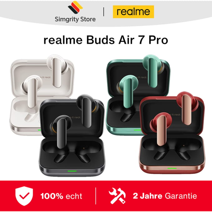 Wereldwijde versie realme Buds Air 7 Pro-oortelefoon 53 dB realtime ruisonderdrukking 11+6 mm dubbele DAC-driver Al Live Translator