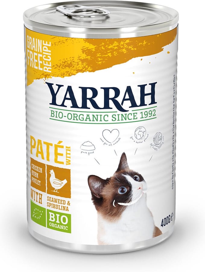 Yarrah - Natvoer Kat Blik met Kip Bio - 12 x 400 g NL-BIO-01