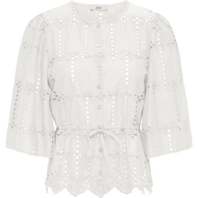 Jacqueline de Yong jojo 3/4 anglaise shirt wvn 15377530 cloud dancer