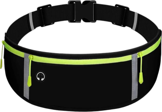 Hardloopband - Loopvest - Zwart - Sport Heupband - Hardloop Riem - Hardloopriem met Smartphone houder - Running belt