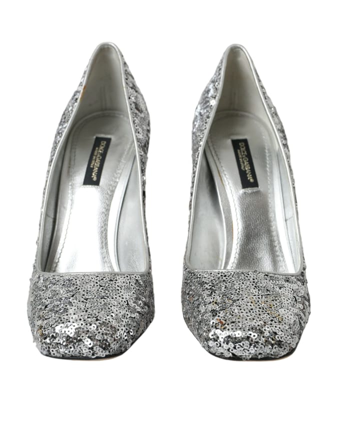 Pailletten Pumps met Sieraden Detail