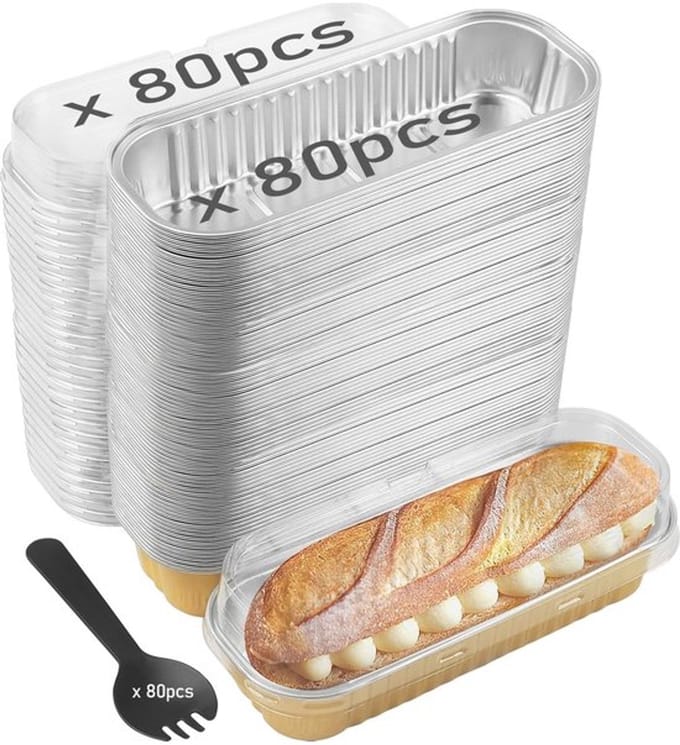 Allecto - Mini Aluminiumfolie Brood Pannen - Bakaccessoires - Goud