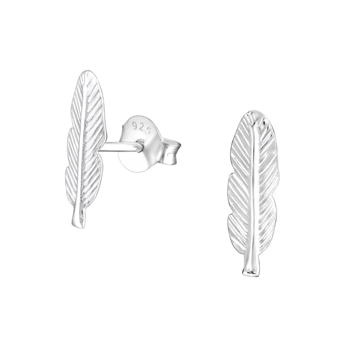 Montebello Oorbellen Bianne Stud - 925 Zilver E-Coating - Veer - 5x13mm
