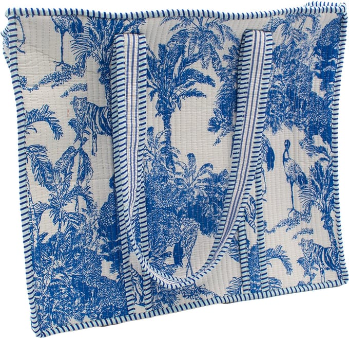StarGems - Tote bag - Katoen - Rits - Jungle Blauw