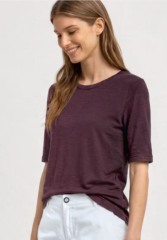 Basic Shirt met ronde hals in Unifarbe