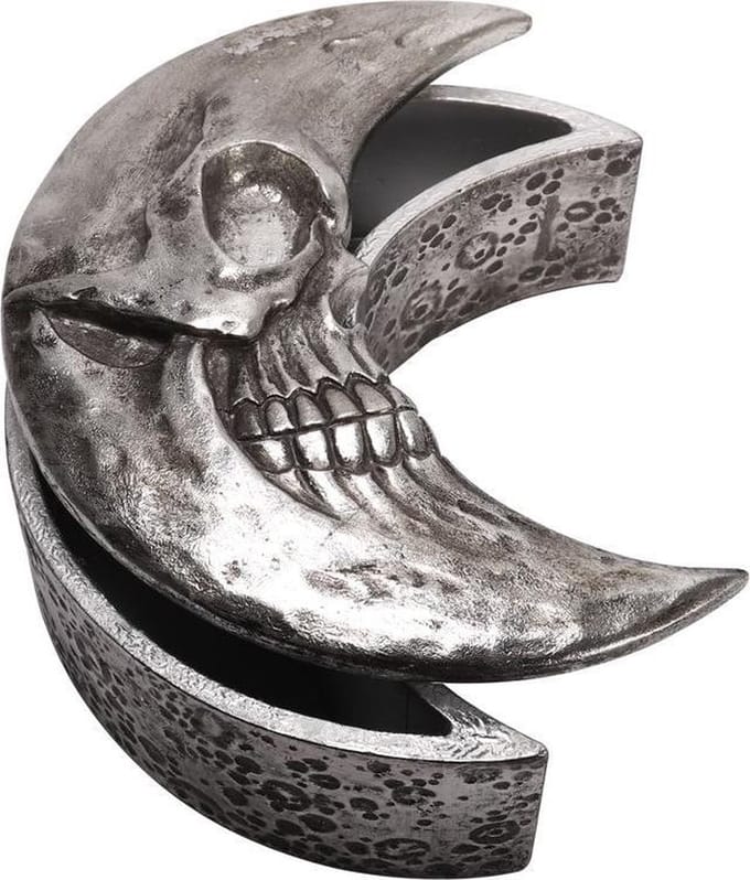 Alchemy Decoratieve opbergdoos Skull Moon Zilverkleurig