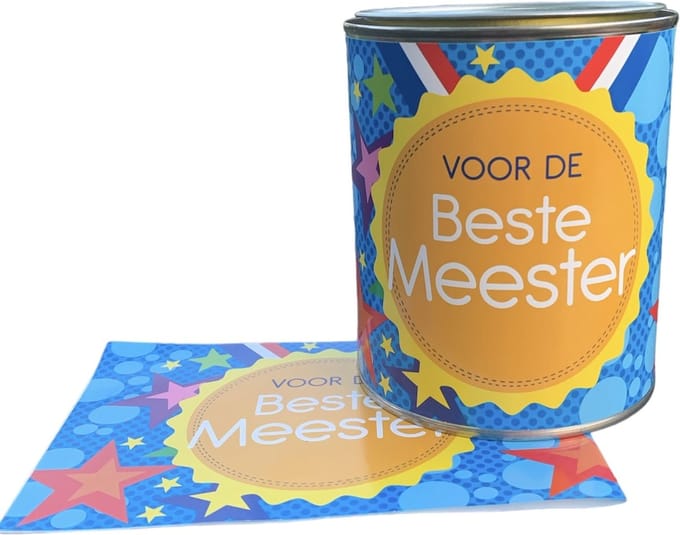 Snoepblik - Beste Meester - Drop - Cadeauverpakking