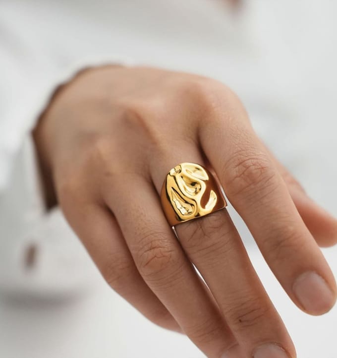 Verstelbare Statement Ring Bold & Gold