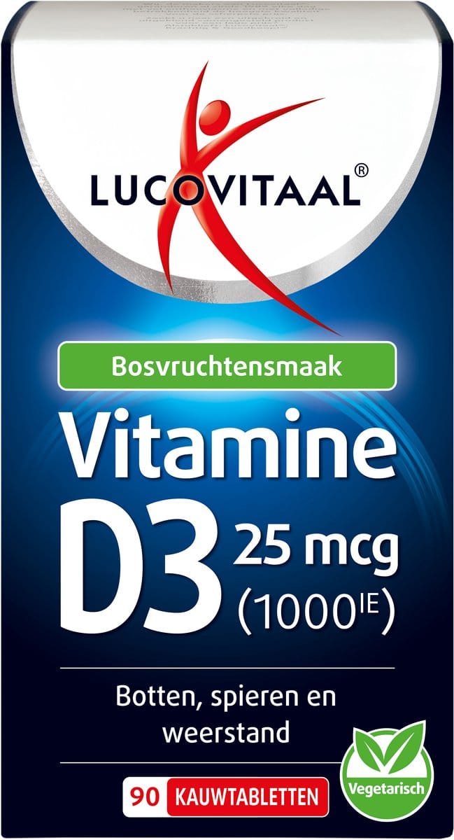 Lucovitaal Vitamine D3 25 mcg (1000 IE) 90 kauwtabletten