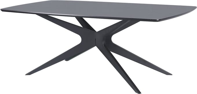Eettafel 200x100 cm 8 plaatsen in houtlook zwart