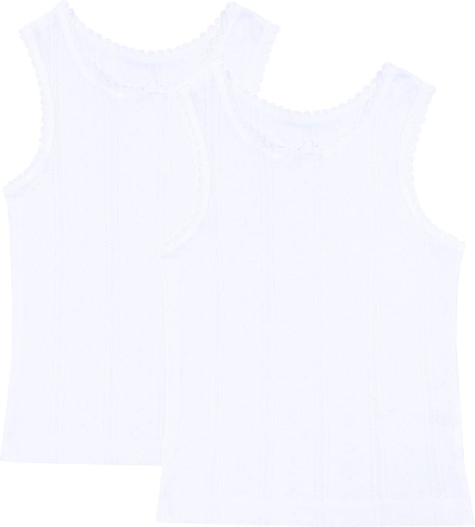 2x Wit meisjes-T-shirt