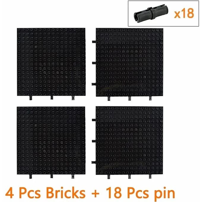 Compatibel 65803 2780 Technische Stenen 16x16 Basisplaat Mozaïek Pop Pixel Art Stenen Onderdelen MOC Geperforeerde Steen Basisplaat Stenen black