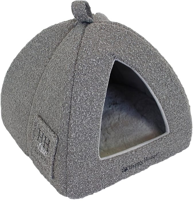 Happy-House Kattenhuis HH Chic Living Bouclé met bont Grijs