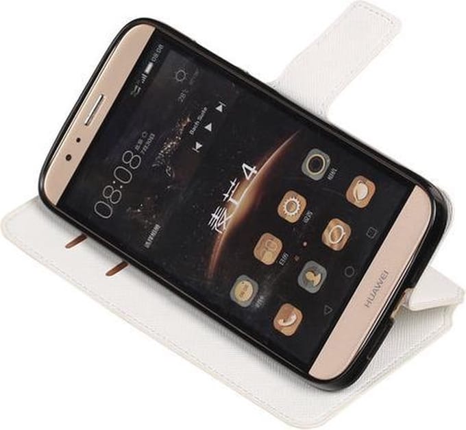 BestCases.nl Wit Huawei G8 TPU wallet case booktype hoesje HM Book