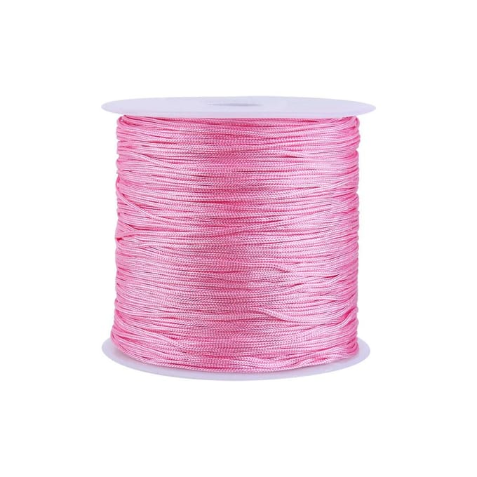 100M x 0.8mm Nylon Chinees Knoopkoord Rattail Macrame Shamballa Draad String Roze pink