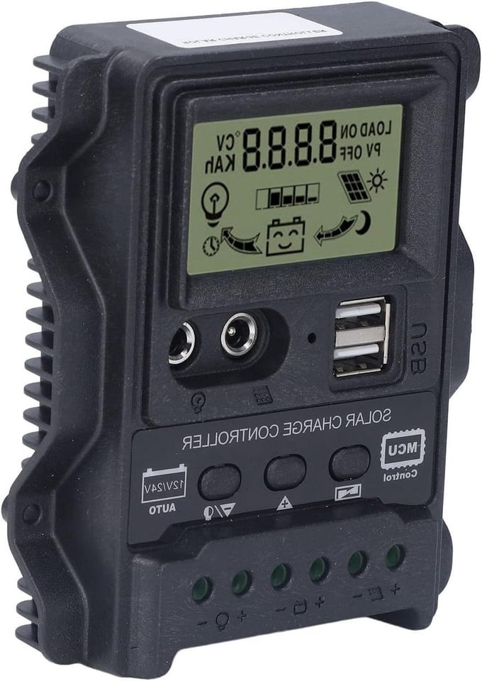 Solar Laadregelaar - Zonnecontroller Acculader - Energie Beheer - Industriële Kwaliteit Chip - 30A - Zwart