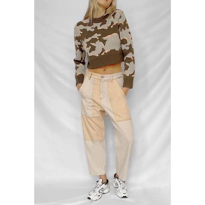 French Connection Kylah Camo L/s Crew Nk Jumper Demoss/sfttruf/duspi Taglia: L | Maglioni a maglia Outlet | Donna