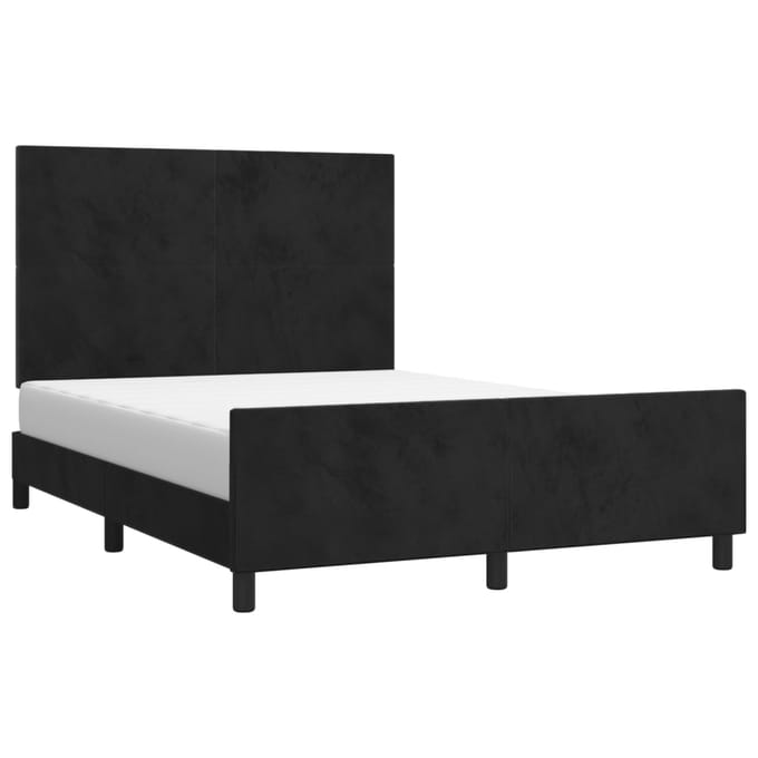 vidaXL - Bedframe - zonder - matras - 140x200 - cm - fluweel - zwart