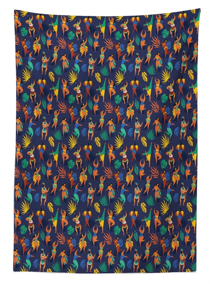 ABAKUHAUS Carnaval Tafelkleed Samba Rio – 140x200 cm – Donker Indigo