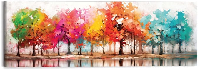 Schilderij Kleurrijk bos - 40 x 118 - Hout - REINDERS