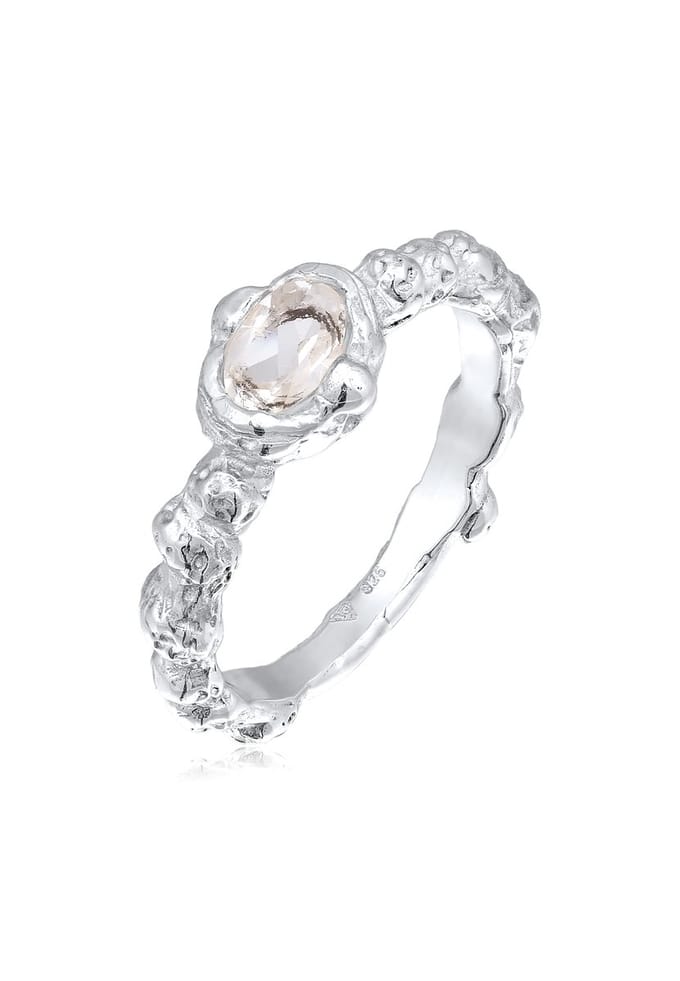 Haze & Glory - Ring - Topas Weiß 925 Sterling Silber - Swirly - Dames