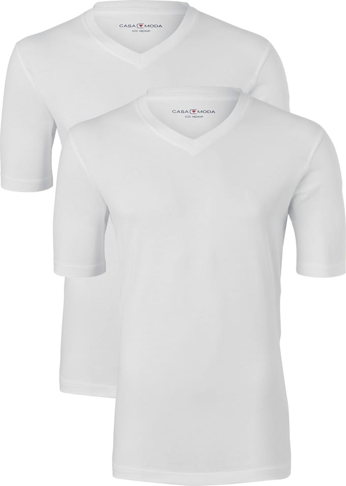 CASA MODA T-shirts (2-pack) - V-neck - wit