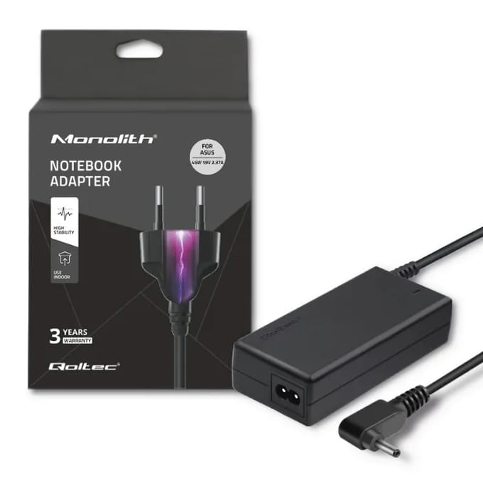 Qoltec laptopvoeding voor Asus 45W |   19V |   2.37A |   4.0*1.35 |   Stroomkabel