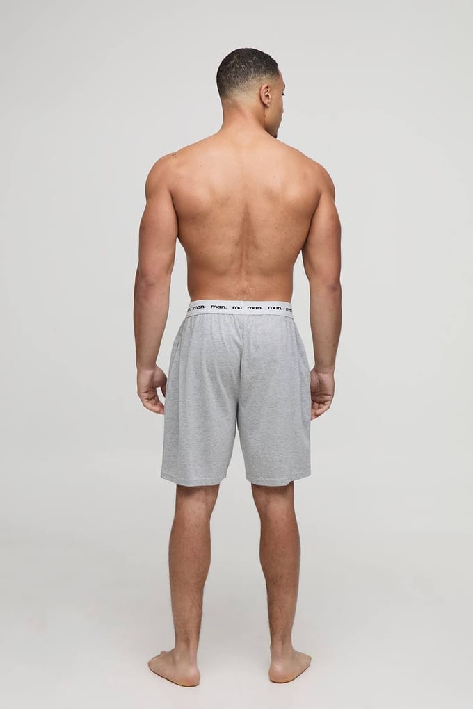2 Pack Man Loungewear Shorts | Grey/Black | Size Medium