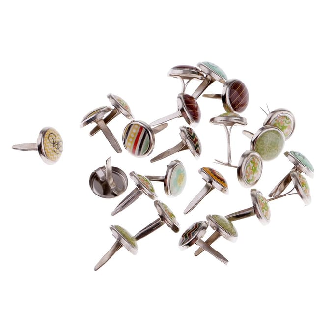 50 stuks gemengde ronde Brads versieringen voor DIY scrapbooking sieraden maken as described gray
