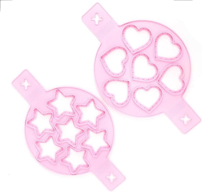 Pannenkoekvorm Silicone - Eierkoekvorm Keuken - Ontbijt Maken - Met Uitbreidbare Handgrepen - 2 Stuks - Roze