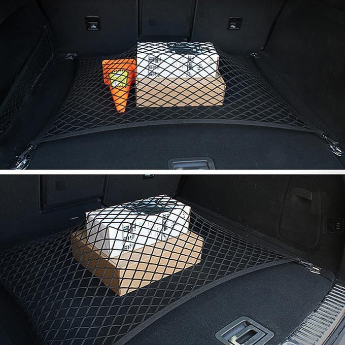 Universeel kofferbaknet elastisch bagagenet bagage organizer opbergnet rekbaar auto-interieurnet netwerkzak zwart