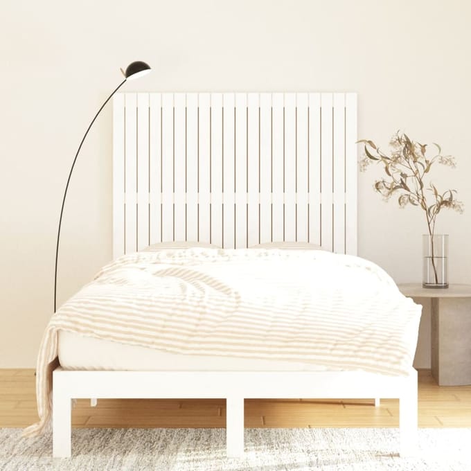 vidaXL - Wandhoofdbord - 127,5x3x110 - cm - massief - grenenhout - wit