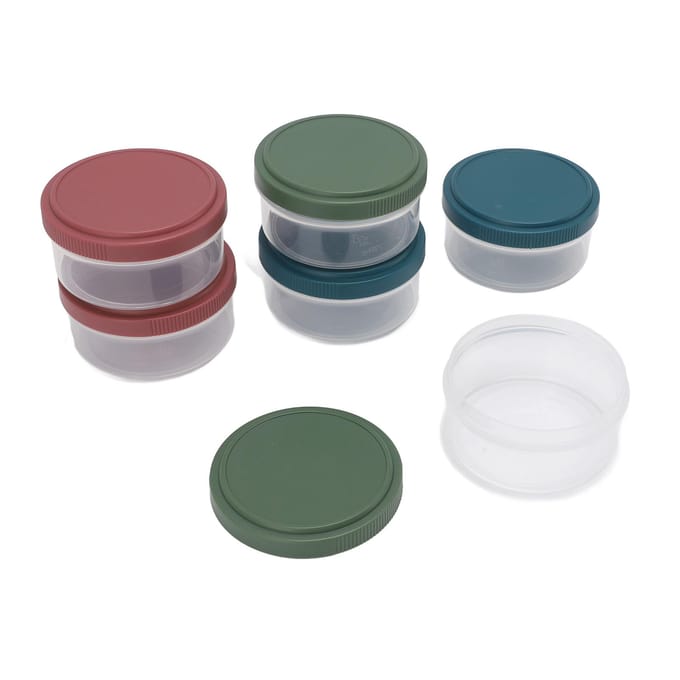6 Stuks Kruidencontainer met Deksel Plastic Herbruikbaar Lekdicht Draagbaar Dompsauscontainer gray