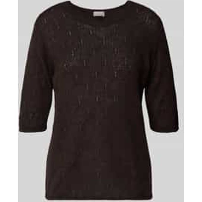 Regular fit gebreid shirt met alpaca-aandeel en 1/2-mouwen